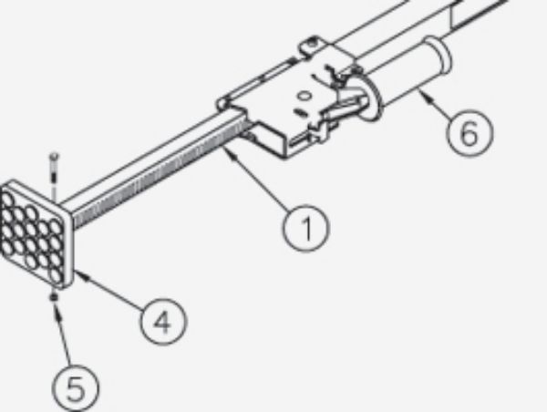 10159-27 - Jack Assembly 27" Rack, Bolt-On; Style 4:x4" Foot, with Bolt & Nut