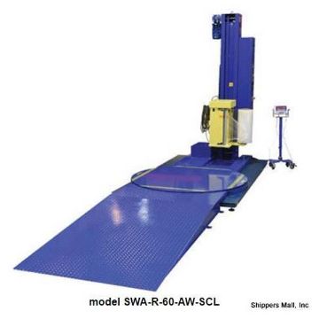 SWA-60-AW - 60" High Performance Auto-Wrap Stretch Wrap Machines with Ramp and Scale 60" High Performance Auto-Wrap Stretch Wrap Machines with Ramp and Scale