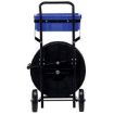 Light duty strapping cart for polypropylene strapping.  