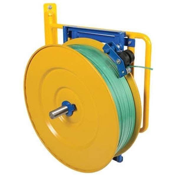 Wall mounted strapping and banding cart