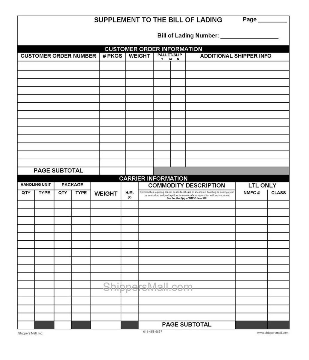 FREE-VICS-03 , VICS Compliant Bill of Lading in a PDF format.|Shippers Mall