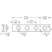 Series F, 3/4" Hole Track, Aluminum, Natural Finish, Flush Mounting, 7.5'	diagram