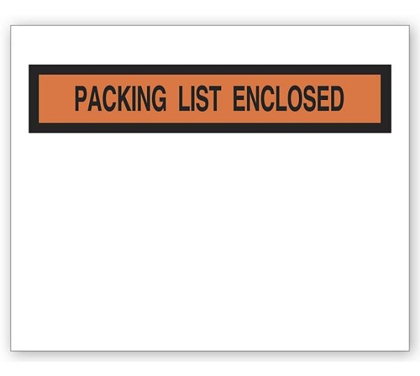 Packing List Envelope With Pressure Sensitive Backing