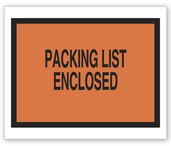 Packing List Envelope With Pressure Sensitive Backing