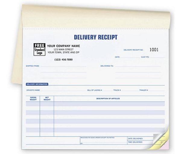 Delivery Receipts - Booked