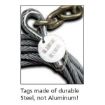 Kinedyne Wire Rope cable with short chain and clevis hook 1/4" X 30' tag
