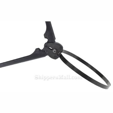 Metal strapping sealer for banding 5/8" & 3/4" wide bands. in use, PKG-SS-LG Steel Band Sealer Sealer Strapping 5/8" & 3/4" - in use, Part: PKG-SS-LG