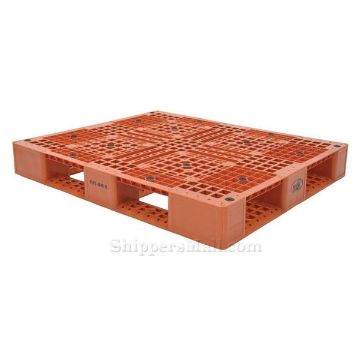 Plastic pallets / skids assorted colors, stackable, washable. Orange 1 Plastic Pallet / Skid Color Coded, 40" X 48" stackable, washable Orange 1 Part: PLP2-4840
