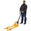 Mini hand pallet jack has a 1,100 lb. Capacity and Fork Size: 15" W X 32" L, SKU: PM1-1532-MINI-7