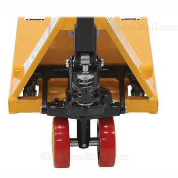 Mini Pallet Truck with fork size 15" W X 32" L. , SKU PM1-1532-MINI-9 Mini hand pallet jack has a 1,100 lb. Capacity and Fork Size: 15" W X 32" L, SKU: PM1-1532-MINI-9