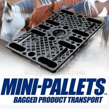 Small pallets for bagged product transport, commonly used for bag feed. 15"X24" Mini Pallets for bag feed or bag products transport Size: 15"X24"