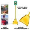 sign stand with pyramid base. 
