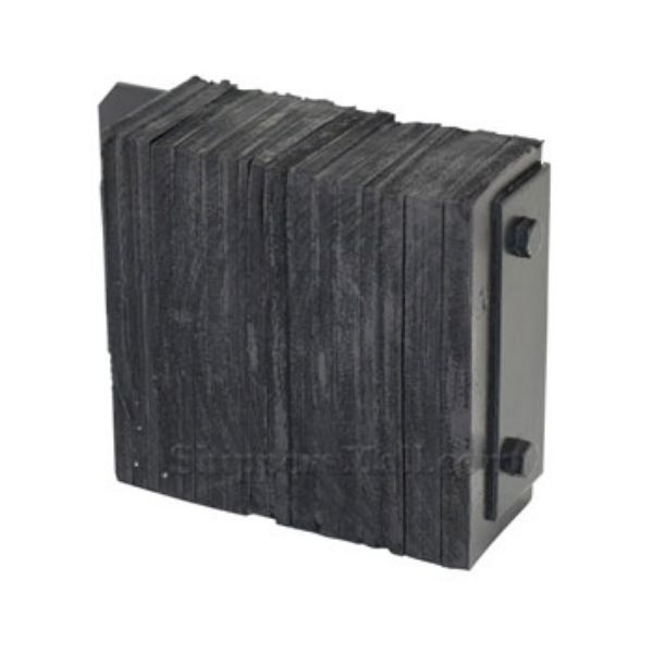 Truck Dock Bumper made from used tires for industrial loading dock use. Size: 10 X 14 X 4.5 In. one Flat side