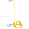 Steel wheel chock with handle ergonomic so not bend over and remove the chock.