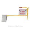 Aluminum tire chock with "Chock your Wheels" sign attached to it. 3