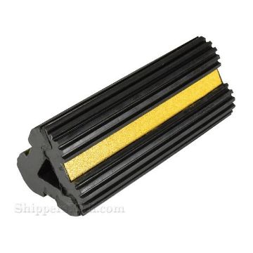 Rubber semi trailer wheel chocks with reflective strip  SKU EX-4 Rubber wheel chocks for semi truck trailers OSHA approved SKU EX-4