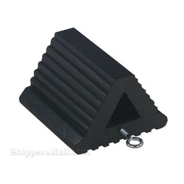 Rubber semi trailer wheel chocks large selection OSHA approved. SKU EX-11 Rubber wheel chocks for semi truck trailers OSHA approved SKU EX-11