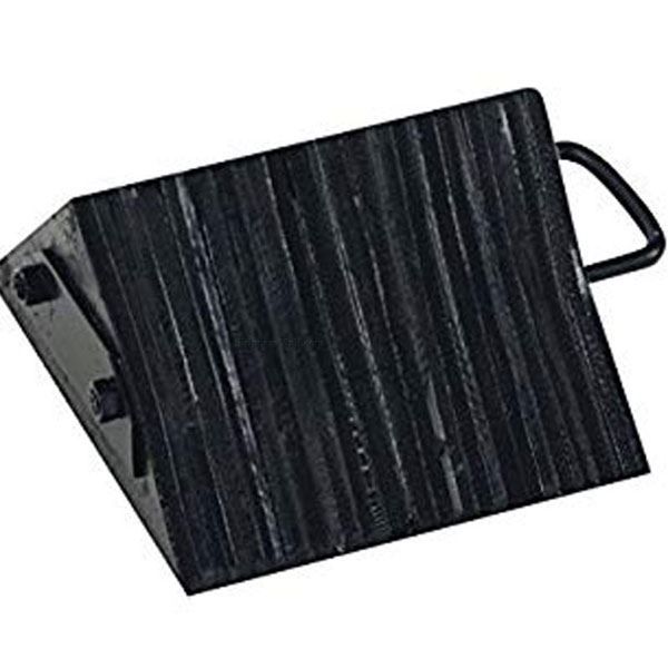 Laminated Rubber wheel chock with grip handle