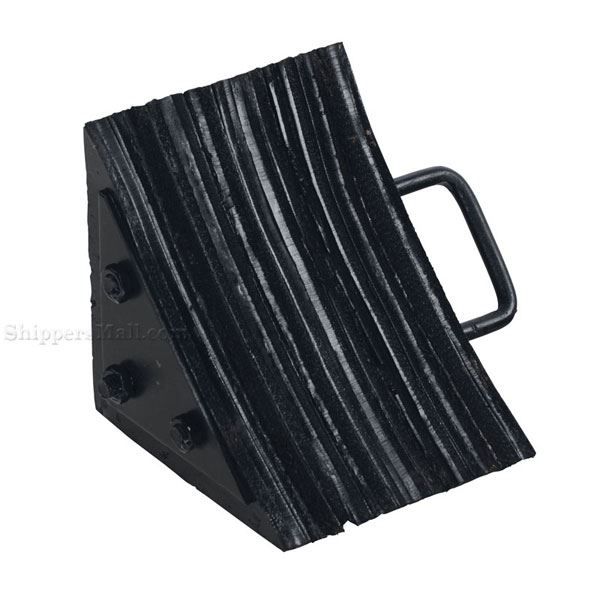 8" Rubber wheel chocks for semi truck trailers OSHA approved SKU LWC-15