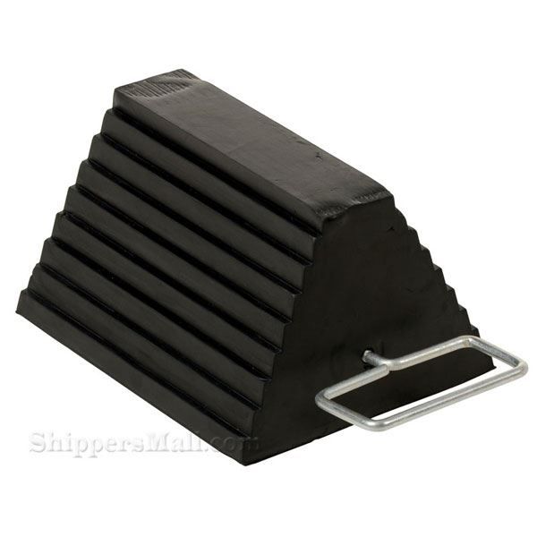 Rubber wheel chocks for semi truck trailers OSHA approved SKU RWC-8-HDL