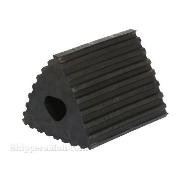 Rubber semi trailer wheel chocks large selection for industrial use. SKU RMC-4 Rubber wheel chocks for semi truck trailers 6.5" high are OSHA approved SKU RMC-4