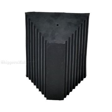 Wheel chocks with serrated bottom for industrial use.  Rubber wheel chocks with serrated bottom for semi truck trailers