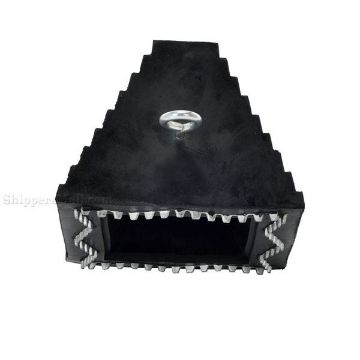Wheel chocks with serrated bottom for industrial use. 2 Rubber wheel chocks with serrated bottom for semi truck trailers 2