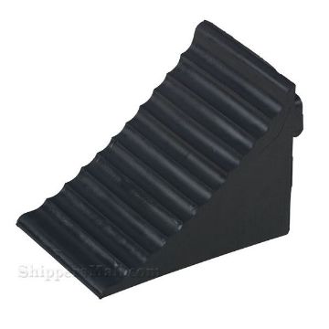 Rubber semi trailer wheel chocks rubber handle for industrial use. RWC-11 Rubber wheel chocks with molded rubber handle for semi truck trailers SKU RWC-11