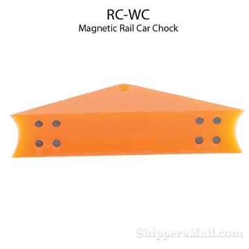 Rail car wheel chock with magnets 2 Magnetic Rail Car wheel chock 2