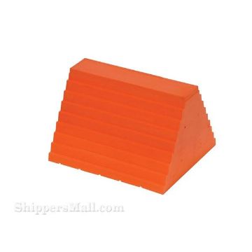 Urethane wheel chock with eyebolt, part# URWC-8 Urethane wheel chock with eye bolt size 9-1/2 x 8x 6- URWC-8