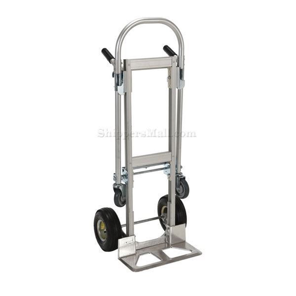 Convertable dolly from 2 wheel into 4 wheel dolly.