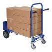Steel dolly from 2 wheel into 4 wheel dolly. Loaded