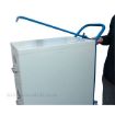 The file cabinet dolly is built especially keeping moving file cabinets in mind. Has a top bar to hold file cabinet in place.