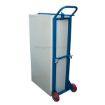 The file cabinet dolly is built especially keeping moving file cabinets in mind. Has a top bar to hold file cabinet in place. 