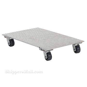 Aluminum Plate Dolly with Rubber Wheels 16 X 27" Part #: PDA-1627-R-S Aluminum Plate Dolly with Rubber Wheels 16 X 27"
