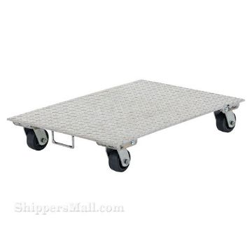 Aluminum Plate Dolly with Rubber Wheels/Handle 16x27" Part #: PDA-1627-R-S-H Aluminum Plate Dolly with Rubber Wheels/Handle 16x27"