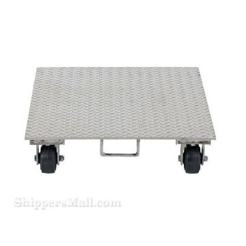 Aluminum Plate Dolly with Rubber Wheels with Handle 16x27" Part #: PDA-1627-R-S-H Aluminum Plate Dolly with Rubber Wheels/Handle 16x27" from Vestil