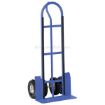 Steel P-Handle Truck 600 lb. capacity with 2 Pneumatic and 2 Hard rubber wheels, Part #: SPHT-500S-DW