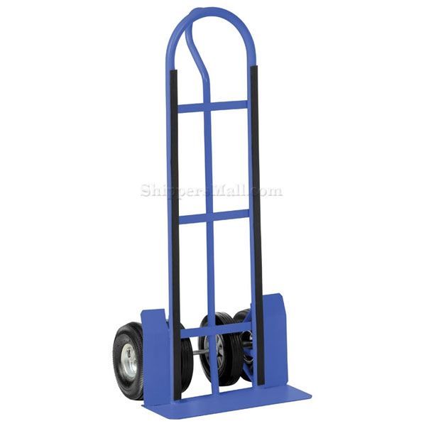 Steel P-Handle Truck 600 lb. capacity with 2 Pneumatic and 2 Hard rubber wheels, Part #: SPHT-500S-DW