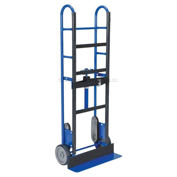 Appliance dolly with ratchet to tighten the strap. Has a 750 lb capacity. 59" high. Vestil Part #: APPL-750-BF