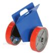Heavy-duty plate/slab dolly with auto-clamp feature for moving doors, glass or large flat objects. Vestil #PLDL-HD-4-8PS