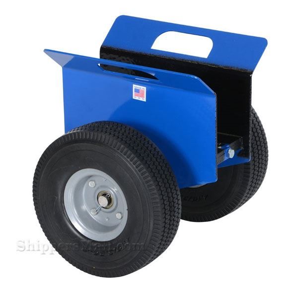 Heavy-duty plate/slab dolly with auto-clamp feature for moving doors, glass or large flat objects. Vestil Part # PLDL-HD-4-10FF