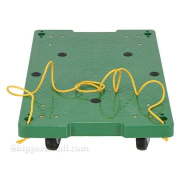 Plastic 4 wheel dollies with rope are made from one piece molded polyethylene dollies are lightweight and easy to clean. #: POS-1830-ROPE Plastic washable 4 wheel dolly with pull rope is great for the food service industry. Vestil Part #: POS-1830-ROPE