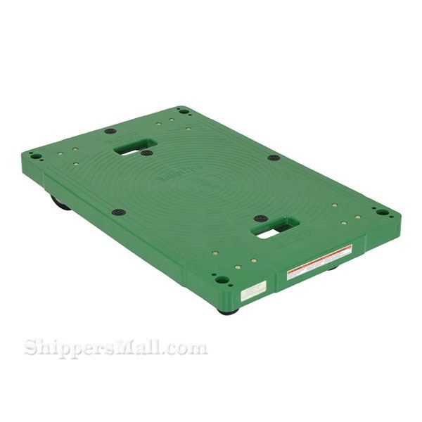 Plastic washable 4 wheel dolly with 4 swivel casters is great for the food service industry. One piece molded polyethylene dollies are lightweight and easy to clean. Will not rot, warp, dent, or splinter like wood dollies. Vestil Part #: POS-2133