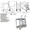 Aluminum Stock Picker truck. Stockpicker cart with ladder for pulling items from shelves. Has a capacity of 660 lbs., Mfg Part # SPA2-2236 Drawing