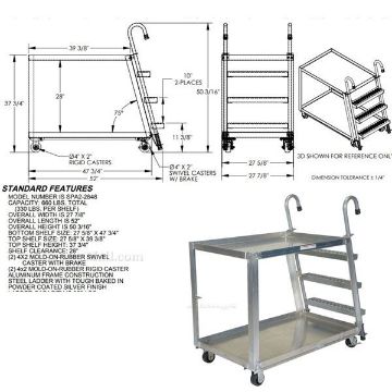 Aluminum Stockpicker cart with ladder Part # SPA2-2848 Stockpicker cart with ladder Part # SPA2-2848