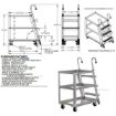 Aluminum Stock Picker truck. Stockpicker cart specification drawing Part # SPA3-2236