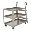 Aluminum Stock Picker truck. Stockpicker cart with ladder for pulling items from shelves. Has a capacity of 660 lbs. Mfg Part # SPA3-2840
