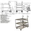 Aluminum Stock Picker truck. Stockpicker cart with ladder for pulling items from shelves. Has a capacity of 660 lbs. Mfg Part # SPA3-2840