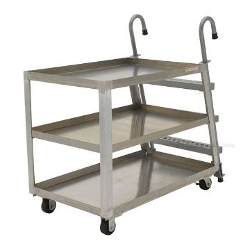 Stockpicker cart with ladder for pulling items from shelves. Aluminum frame 1000 lbs. capacity. Part # SPA3-2848 dAluminum Stock Picker truck. Stockpicker cart with ladder for pulling items from shelves. Has a capacity of 1000 lbs. Mfg Part # SPA3-2848
